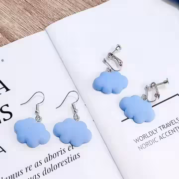 雲朵飄飄×螺旋耳夾×天空藍