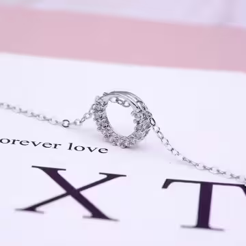 925銀飾×鏤空晶鑽圓環×鎖骨項鍊