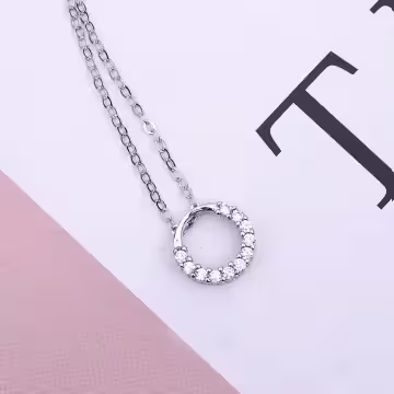 925銀飾×鏤空晶鑽圓環×鎖骨項鍊