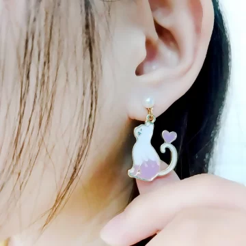 小兔彎月星空圓環×不對稱吊墜耳環×共二色.avif