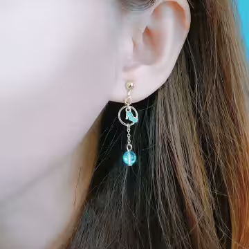 童話灰姑娘與玻璃鞋×不對稱吊墜耳環