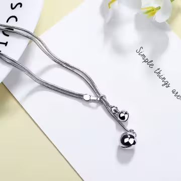 925銀飾×鈴鐺雙層蛇骨鍊×手鍊