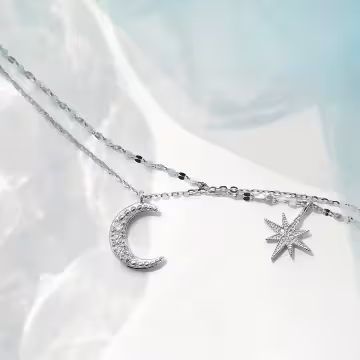 925銀飾×披星戴月×雙層鎖骨項鍊