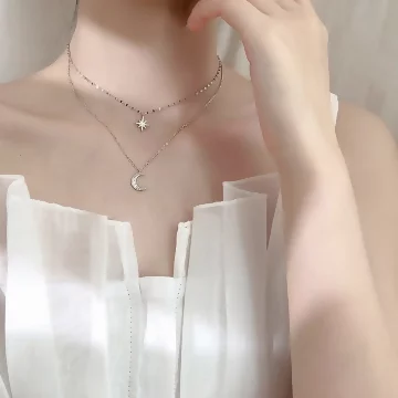 925銀飾×披星戴月×雙層鎖骨項鍊.avif