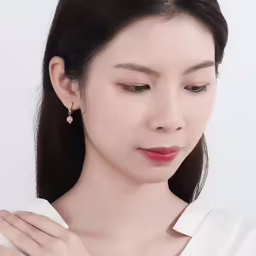 晶鑽莓晶珠×耳扣