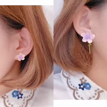 春暖花開×不對稱後掛式耳環×共二色