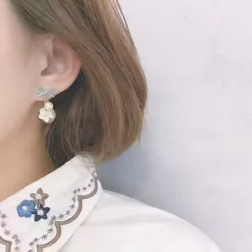 少女心蝴蝶結櫻花琉璃×吊墜耳環×嫩粉