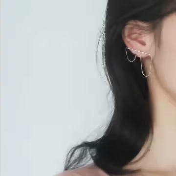 925銀針×隨性圓珠鍊條×耳針