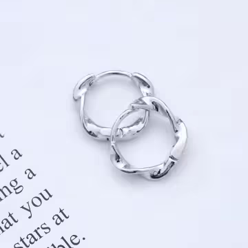 925銀針×波浪扭結×耳扣