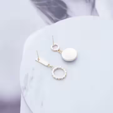 藍色晶簇星空×不對稱吊墜耳環