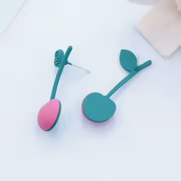 粉紅小櫻桃×吊墜耳環