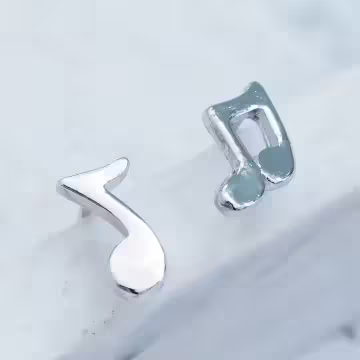 925銀針×小音符×不對稱耳針