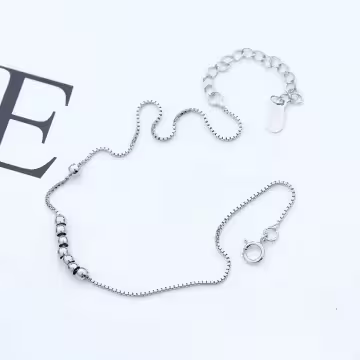 925銀飾×小圓珠×腳鍊