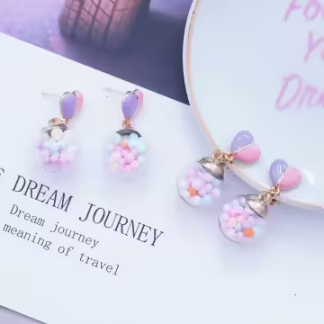 繽樂愛心糖果圓珠×吊墜耳環