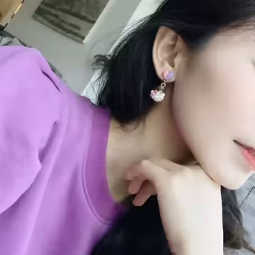 繽樂愛心糖果圓珠×三角耳夾