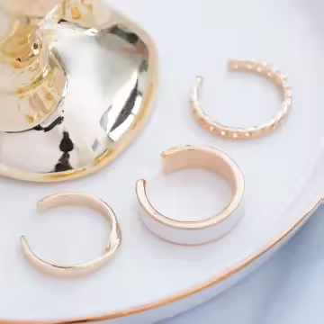 白寬扭結鍊條×三套件戒指組