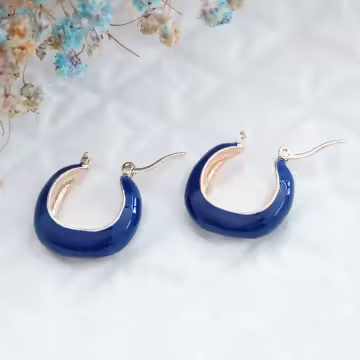 寶藍御姐範×吊墜耳環