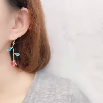 風中的玫瑰×吊墜耳勾