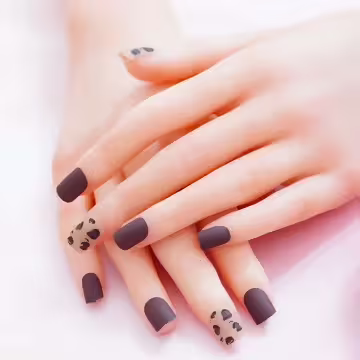 奶茶豹紋棕咖霧面×穿戴式手指甲片×二十四入