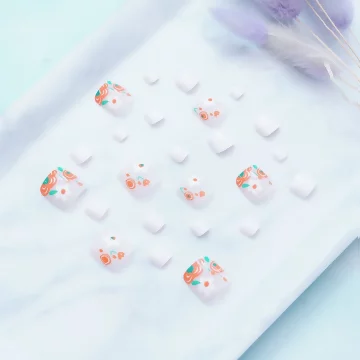 繽紛花朵白底亮面×穿戴式腳指甲片×二十四入.avif