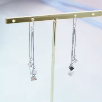 正方幾何流蘇×吊墜耳線