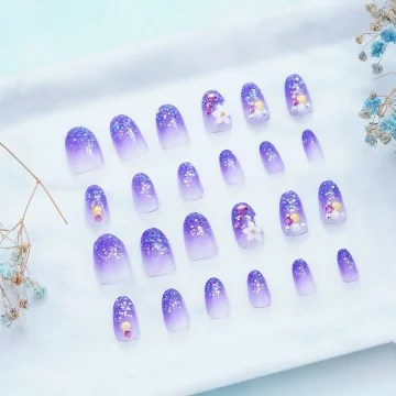 白花戀紫迷情亮面×穿戴式手指甲片×二十四入.avif