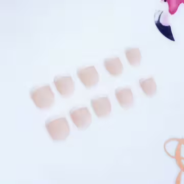 兒童×法式透粉亮面×穿戴式手指甲片×二十四入