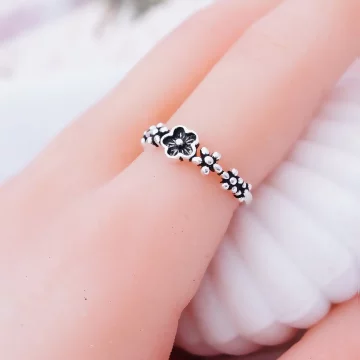 925銀飾×復古雛菊小花×開口戒指.avif