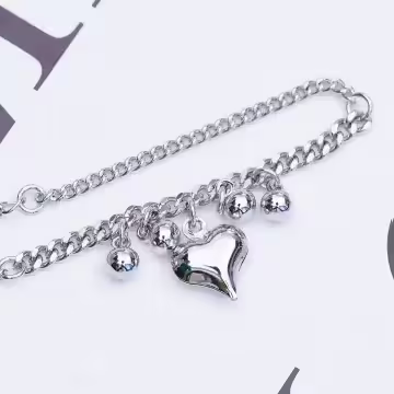 愛心垂墜圓珠×手鍊