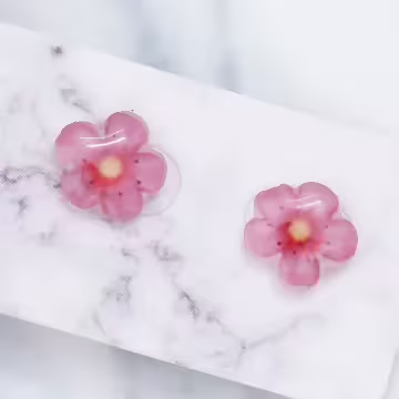粉紅小花朵×磁吸耳夾/裝飾小物