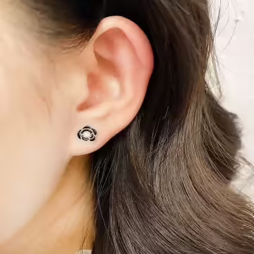 黑晶玫瑰花×磁吸耳夾/裝飾小物