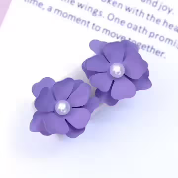 珍珠蕊紫花×吊墜耳環