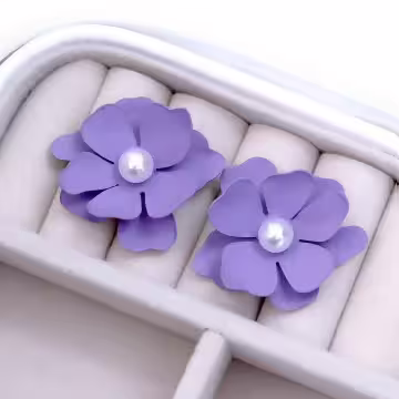 珍珠蕊紫花×吊墜耳環