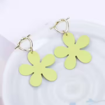 打結愛心小綠花×吊墜耳環
