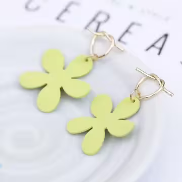 打結愛心小綠花×吊墜耳環