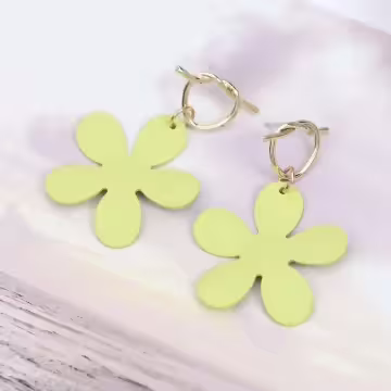 打結愛心小綠花×吊墜耳環