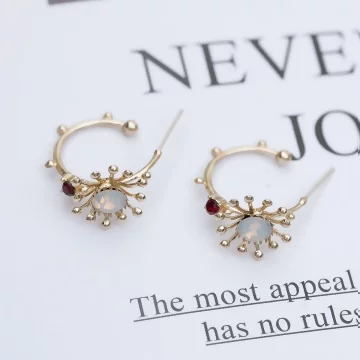 白晶花朵紅寶C字×耳環.avif
