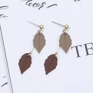 可可咖啡樹葉×吊墜耳環