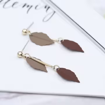 可可咖啡樹葉×吊墜耳環
