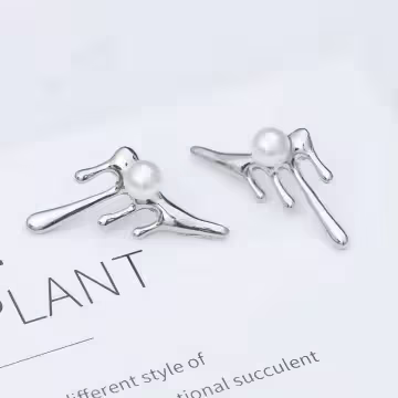 滴蠟珍珠×吊墜耳環