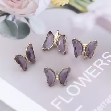 紫晶蝴蝶×吊墜耳環