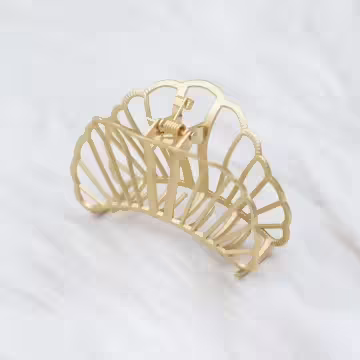 古典扇形金屬線框×鯊魚髮夾