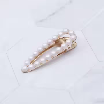 珍珠晶鑽羽毛剪刀海洋×六套件髮夾組