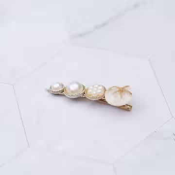 珍珠晶鑽羽毛剪刀海洋×六套件髮夾組