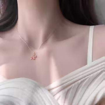 玫瑰金四葉幸運草×鎖骨項鍊