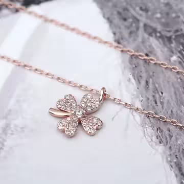 玫瑰金四葉幸運草×鎖骨項鍊