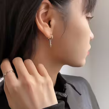 925銀針×子彈C字鉚釘×吊墜耳環