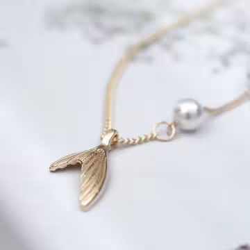 甜美魚尾半邊珍珠×項鍊