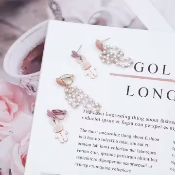 氣球飄飄愛心小兔×不對稱吊墜耳環