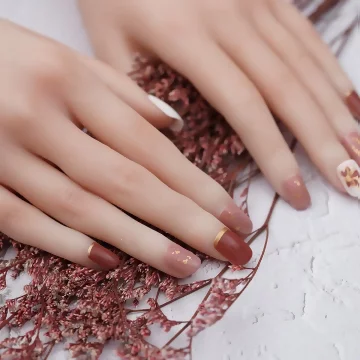 藏藍油彩金粉霧面×穿戴式手指甲片×二十四入 .avif